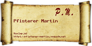 Pfisterer Martin névjegykártya