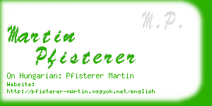 martin pfisterer business card